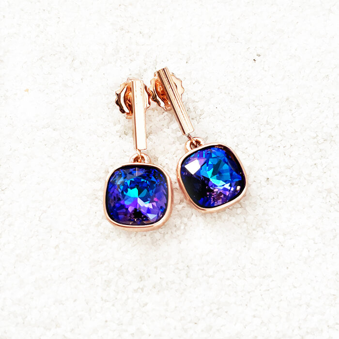 Dark blue swarovski hot sale crystal earrings