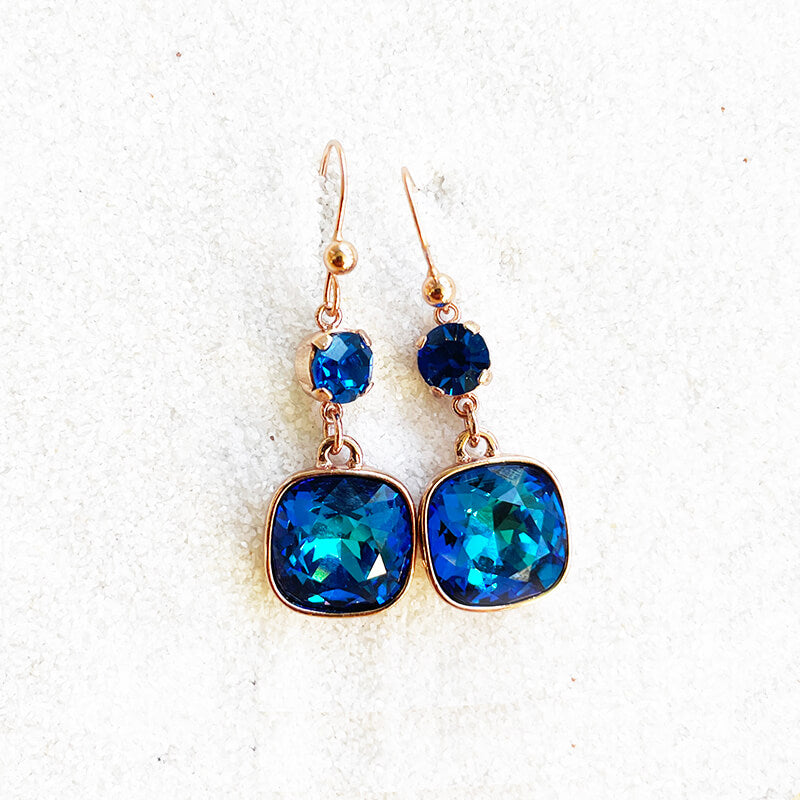 Swarovski dangle earrings blue