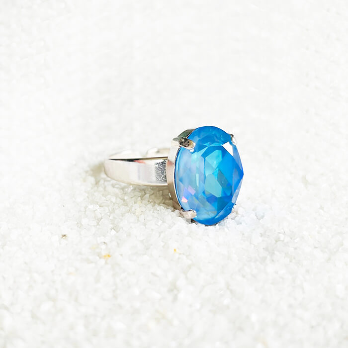 Swarovski ring hot sale blue stone