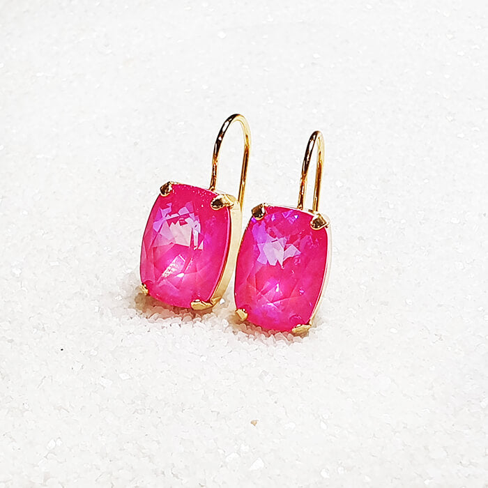 Amazoncom 27 Long Hot Pink Fuchsia Dangle Pageant Rhinestone Crystal  Silver Earrings Clothing Shoes  Jewelry