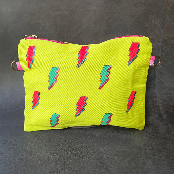 Neon Clutch Bag Hand painted bag Bowie Bidiliia