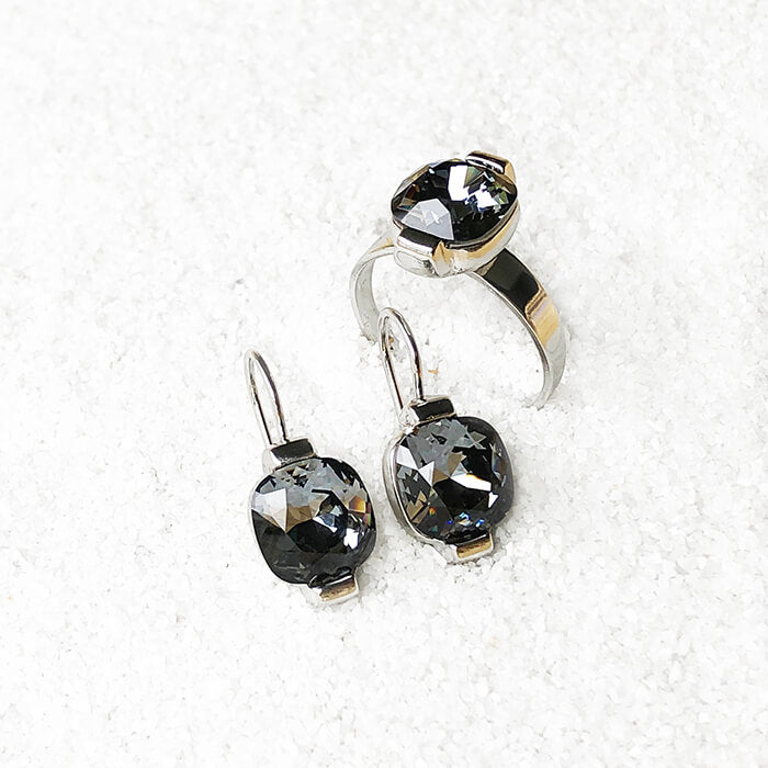 Swarovski black online crystal drop earrings